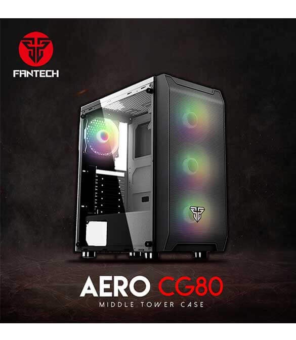 Fantech AERO CG80 RGB Middle Tower Case - Black