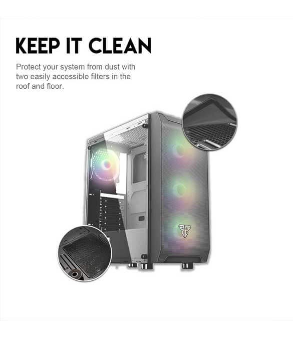 Fantech AERO CG80 RGB Middle Tower Case - Black