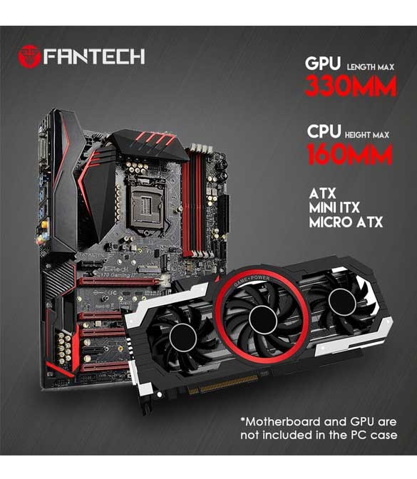 Fantech AERO CG80 RGB Middle Tower Case - Black