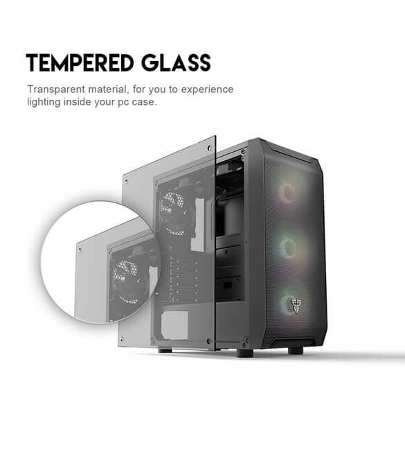 Fantech AERO CG80 RGB Middle Tower Case - Black