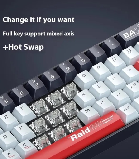 MACHENIKE Raid68 Magnetic gray switch Wired RGB Gaming Keyboard-Black