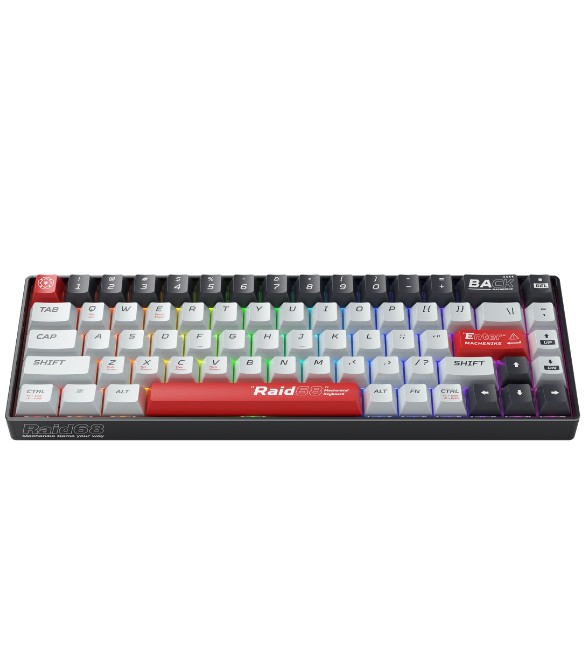 MACHENIKE Raid68 Magnetic gray switch Wired RGB Gaming Keyboard-Red