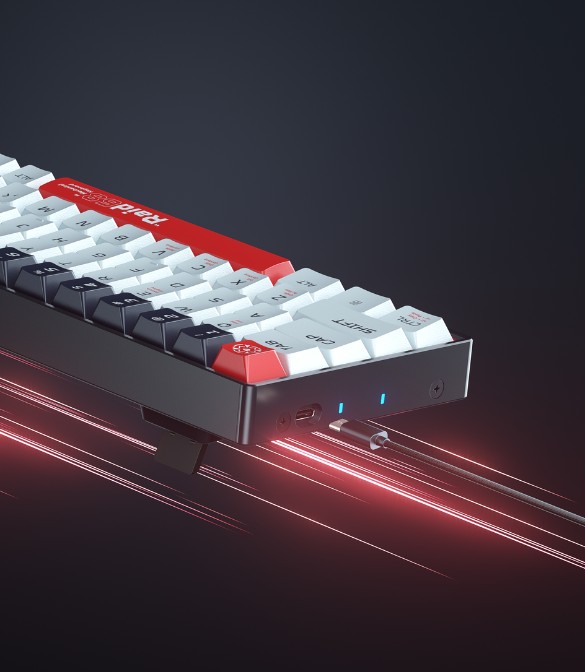 MACHENIKE Raid68 Magnetic gray switch Wired RGB Gaming Keyboard-Red