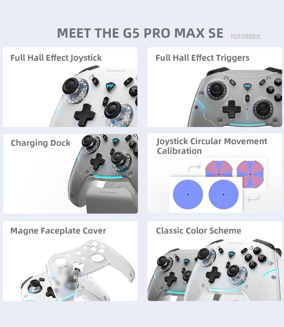 Machenike G5PRO Max SE 1000HZ Wireless Gaming Controller-Grey