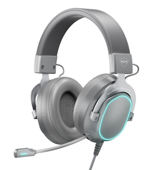 Machenike GX30 E-SPORTS Professional Wired Gaming Headset – 7.1 Surround Sound, LED Lighting, USB Connection, Gray