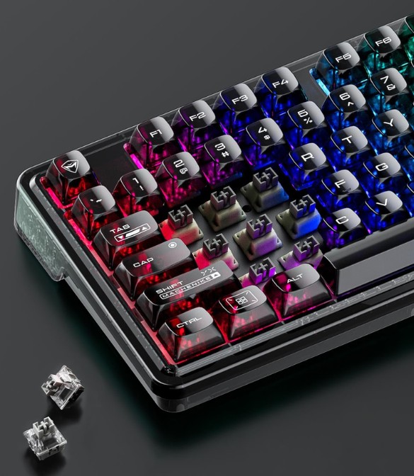Machenike K500-M81 Wired Magnetic Linear Switch RGB Hot-swap Mechanical Gaming Keyboard-Black