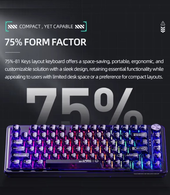 Machenike K500-M81 Wired Magnetic Linear Switch RGB Hot-swap Mechanical Gaming Keyboard-Black