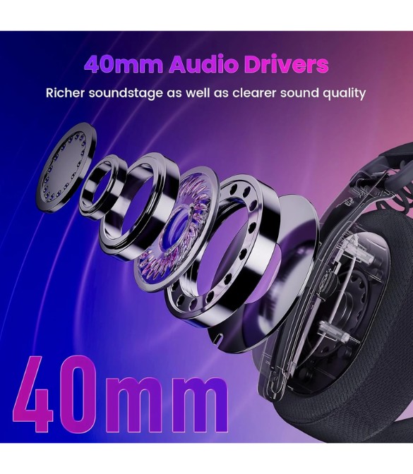 Redragon H888 Wireless Gaming Headset with 7.1 Surround Sound- Black