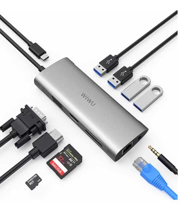 WiWU Alpha 11 in 1 Type-C Hub - Gray